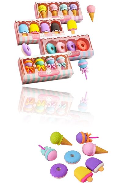 Sweet seven 3D Food Puzzle Erasers Set - 16 Pieces