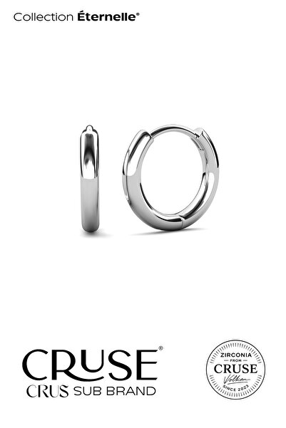 Cruse 925 Ayar Gümüş Éternelle™ Hoops 10 Halka Küpe 18 Ayar Beyaz Altın Kaplama