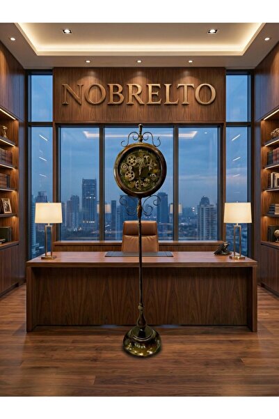 NOBRELTO 3605 Vintage Serisi 180 cm Eskitme Bronz Renk Metal Gövde Hareketli ...