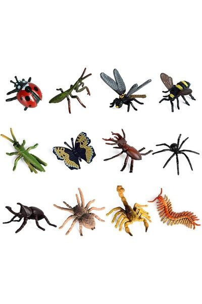 Generic Castwave 12 Pieces of Realistic Insect Figurines