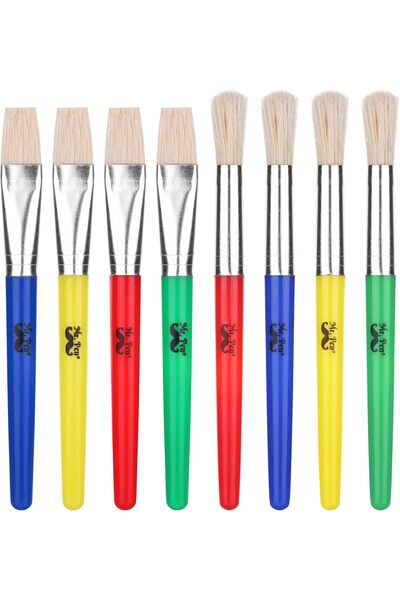 TERRIFI Kids Paint Brushes, 8 Pieces