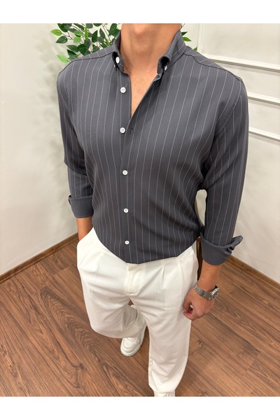 BARMEN STORE LIKRALI DABIL KUMAS CIZGILI GÖMLEK