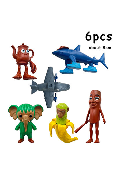 BANDAI 6pcs 6-18pcs tung sahur figure cartoon toy tralalero tralala bombardment crocodile shimpanzini banan