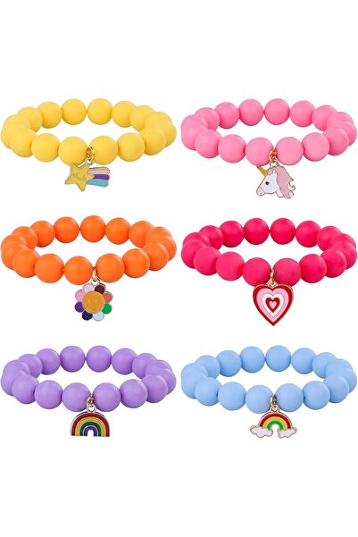 AMOR 6 Pieces of Unicorn and Rainbow Friendship Bracelets