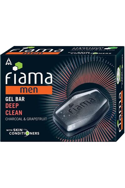 Fiama Men Deep Clean Gel Bar, with Charcoal, Grapefruit & Skin Conditioners, ...