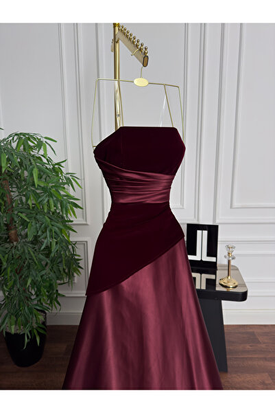 NO BRAND Elegant two-tone evening dress