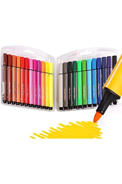 Paporich أقلام تلوين مثلثة قابلة للغسل بـ ٢٤ لونًا