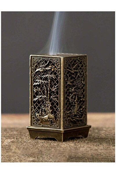 Beauenty Traditional Chinese Blossom Design Metal Decorative Bamboo Incense