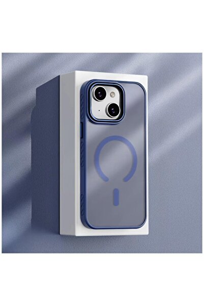 Zebana Apple iPhone 14 Uyumlu Kılıf Aura M-safe Silikon Kılıf Lacivert