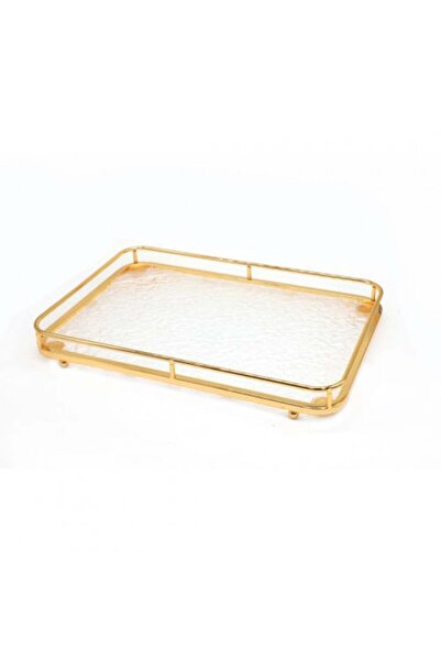 Generic Rectangular Acrylic Serving Tray with Golden Frame 40*27 cm