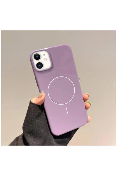 Zebana Apple iPhone 12 Compatible Case Vivid M-Safe Silicone Case Purple