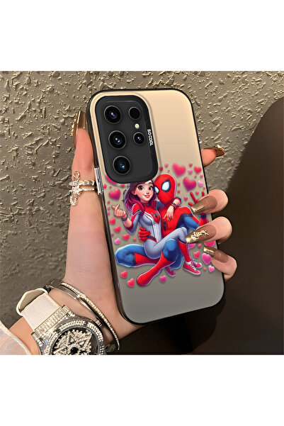 Hontinga حافظة سيليكون رفيعة مقاومة للصدمات بنمط سبايدر مان متوافقة مع هاتف س...