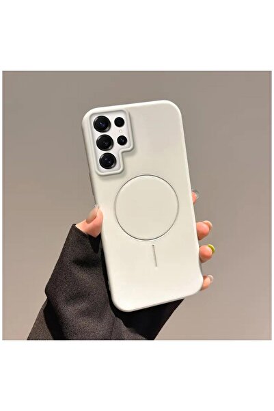 Zebana Samsung Galaxy S23 Ultra Compatible Case Vivid Silicone Case White