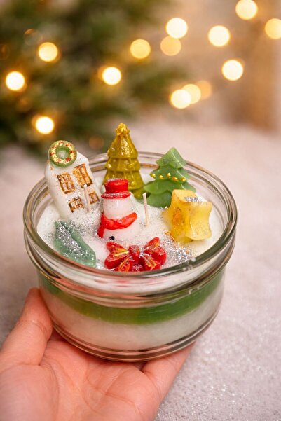 mumy candle Yılbaşı Temalı Kavanoz Mum