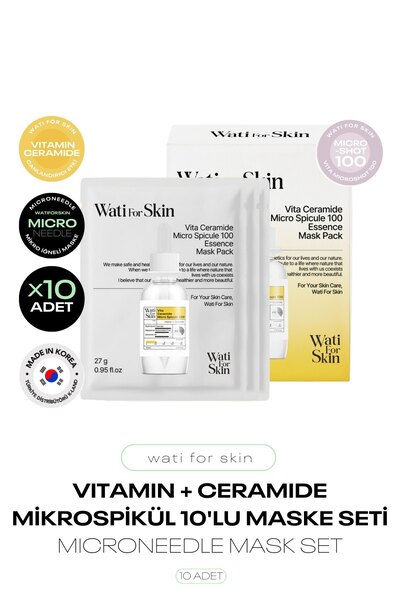 wati for skin Vitamin ve Seramid Mikro Spikül İğneli Kağıt Maske Microneedle ...