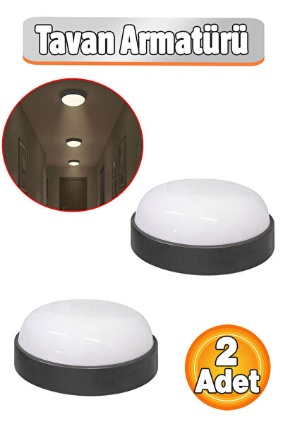 Badem10 Apartment Ev Ceiling Mounted Luminaire 2 Piece Set Anthracite Color L...