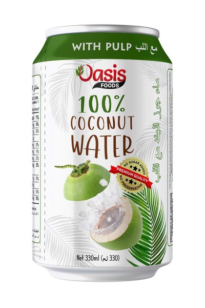 Oasis 100% Coconut Water with Pulp 330 ml - Carton (24 cans)