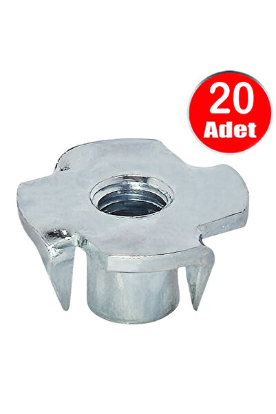 ALETÇANTAM M8 Ağaç Somunu 8mm Tırnaklı Ahşap Çakma Somun -20 Adet