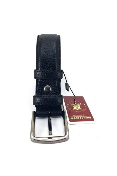 nehironline سوار ساراك 1101 24K للرجال بحزام كلاسيكي مخيط باللون الأسود 2