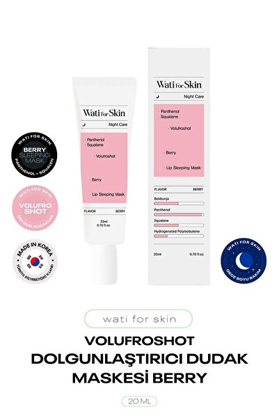 wati for skin Dolgunlaştırıcı Volufroshot Dudak Maskesi Berry Lip Sleeping Mask