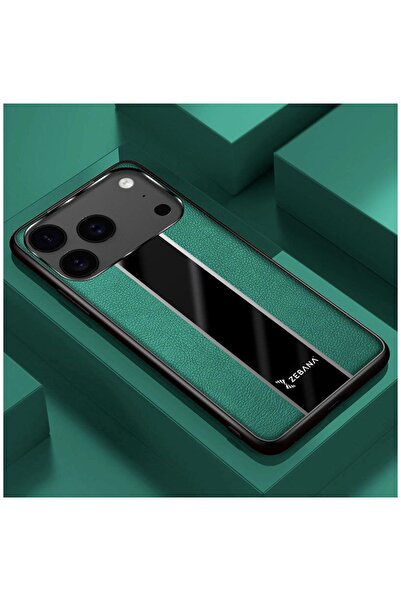 Zebana iPhone 17 Pro Compatible Case Premium Leather Case Green