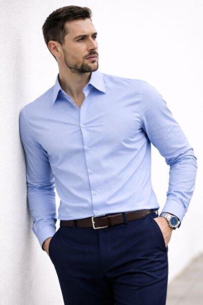 Polo State Men's Long Sleeve Regular Fit Cotton Easy Iron Oxford Shirt