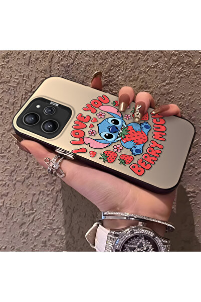 Hontinga حافظة ريدمي 12 4G متوافقة مع الكاميرا، حافظة صلبة رفيعة، نمط مخيط