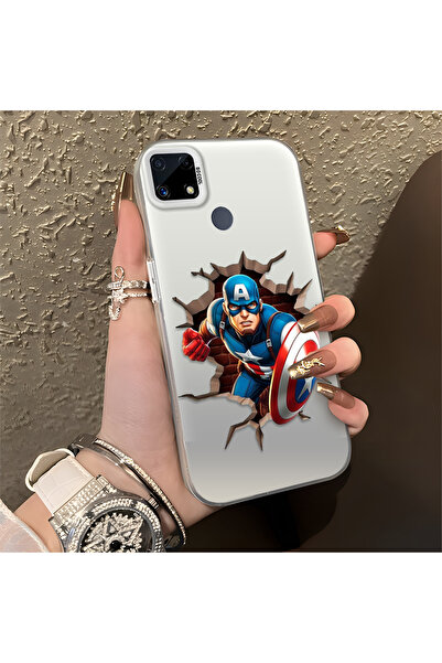 Hontinga حافظة سيليكون رفيعة مقاومة للصدمات بنمط كابتن متوافقة مع هاتف Realme...