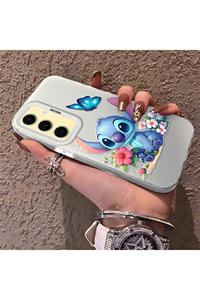 Hontinga حافظة صلبة رفيعة متوافقة مع كاميرا سامسونج جالاكسي S24 Fe مع نمط مخيط