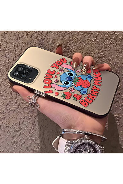 Hontinga حافظة صلبة رفيعة متوافقة مع كاميرا سامسونج جالاكسي A12/M12 مع نمط مخيط