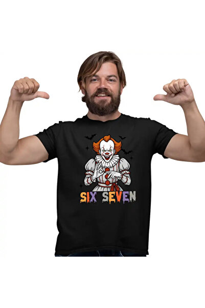 OEM Ανδρικό T-Shirt Six Seven Horror Pennywise 67 Halloween