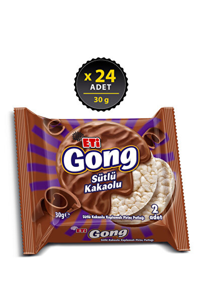 Eti Gong Sütlü Çikolata Kaplamalı Pirinç Patlağı 30 g x 24 Adet