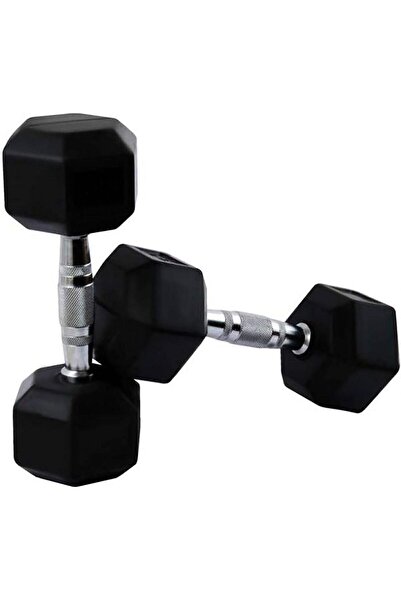 Other Dumbbell Set of 2 – 22.5 Kg Black Rubber Coated Fixed Iron Weights for ...