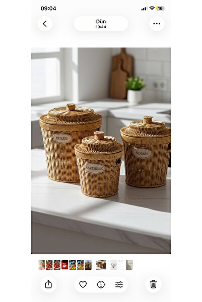 MİSSİNG Hasır 3 lü soğan patates ve sarımsak saklama sepeti