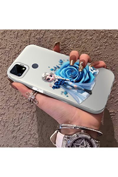 Hontinga حافظة صلبة رقيقة متوافقة مع كاميرا Realme C25، نمط إلسا