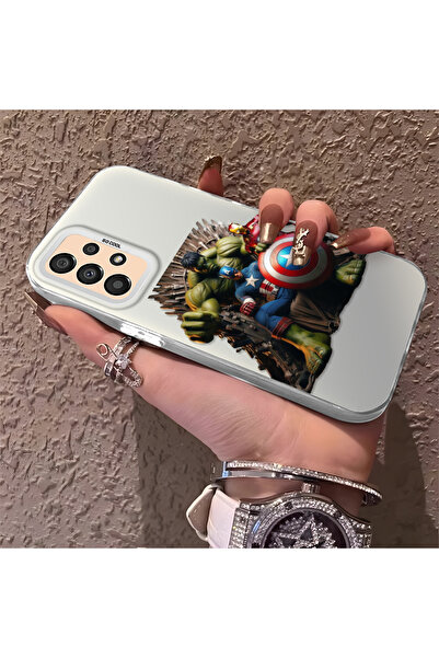 Hontinga حافظة صلبة رفيعة متوافقة مع هاتف سامسونج جالاكسي A33 مع نمط بطل لحما...