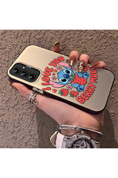 Hontinga حافظة صلبة رفيعة متوافقة مع كاميرا سامسونج جالاكسي A14، مزودة بنمط مخيط