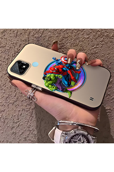 Hontinga حافظة صلبة رقيقة متوافقة مع كاميرا Realme C21 مع نمط Hero