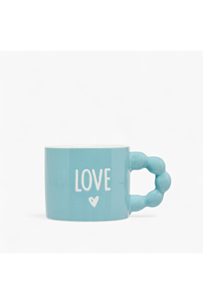 Lifestyle كوب جديد من الخزف الصيني الفاخر بنقشة حب ومقبض فقاعي - 330 مل