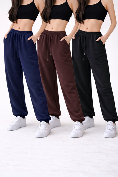 pandy 3-Piece High Waist Winter Fleece-Lined Unisex Full Fit Elasticated Leg ...