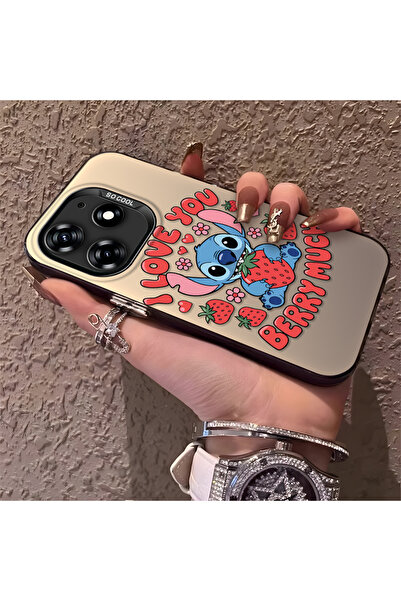 Hontinga حافظة صلبة رفيعة متوافقة مع كاميرا تكنو سبارك 10 برو مع نمط مخيط