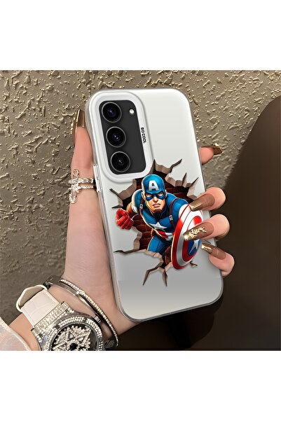 Hontinga حافظة سيليكون رفيعة مقاومة للصدمات بنمط كابتن متوافقة مع هاتف سامسون...