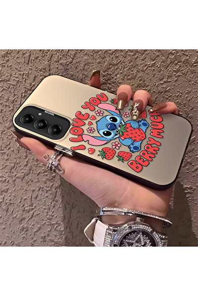 Hontinga حافظة صلبة رفيعة متوافقة مع كاميرا سامسونج جالاكسي A05S مع نمط مخيط