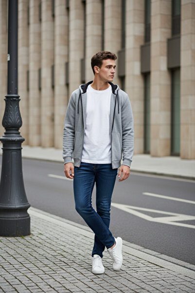 CRIVIT Classics Men's ,Zip Hoody Hooded Sweatshirt