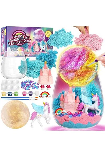 Beauenty هدايا يونيكورن للبنات، طقم حوض زجاجي للأطفال على شكل يونيكورن، طقم أ...