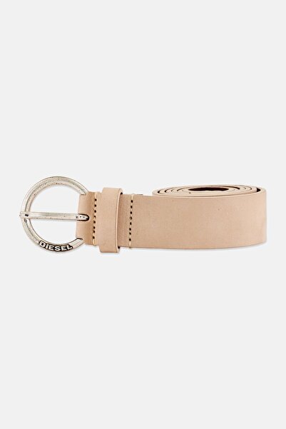 Diesel Women Brand Logo Ring Belt, Beige