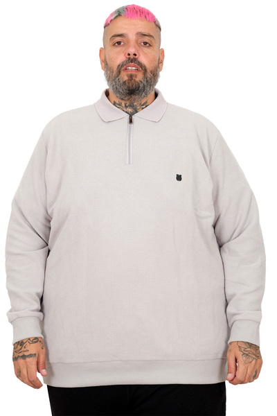 ModeXL Fashion XL Large Size Men's Polo Waffle Sweater U25822