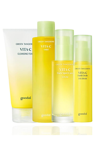 Goodal مجموعة فيتامين سي بخلاصة اليوسفي الأخضر، 4 خطوات لتفتيح البشرة وعلاج ا...