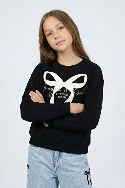 Dmb Hanorac pentru fetiță cu broderie cu fundă și text