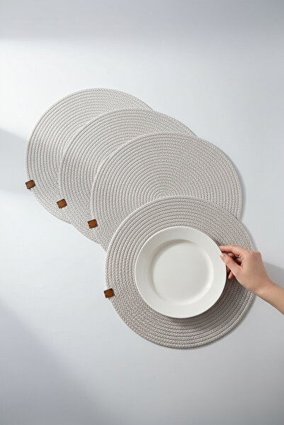 MS Glassware Set de 4 farfurii americane, cu bandă de transport, set de supor...